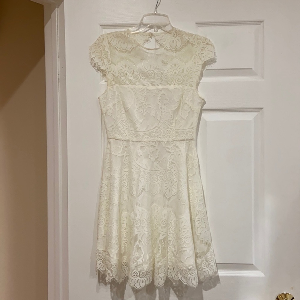 BB Dakota white lace mini dress